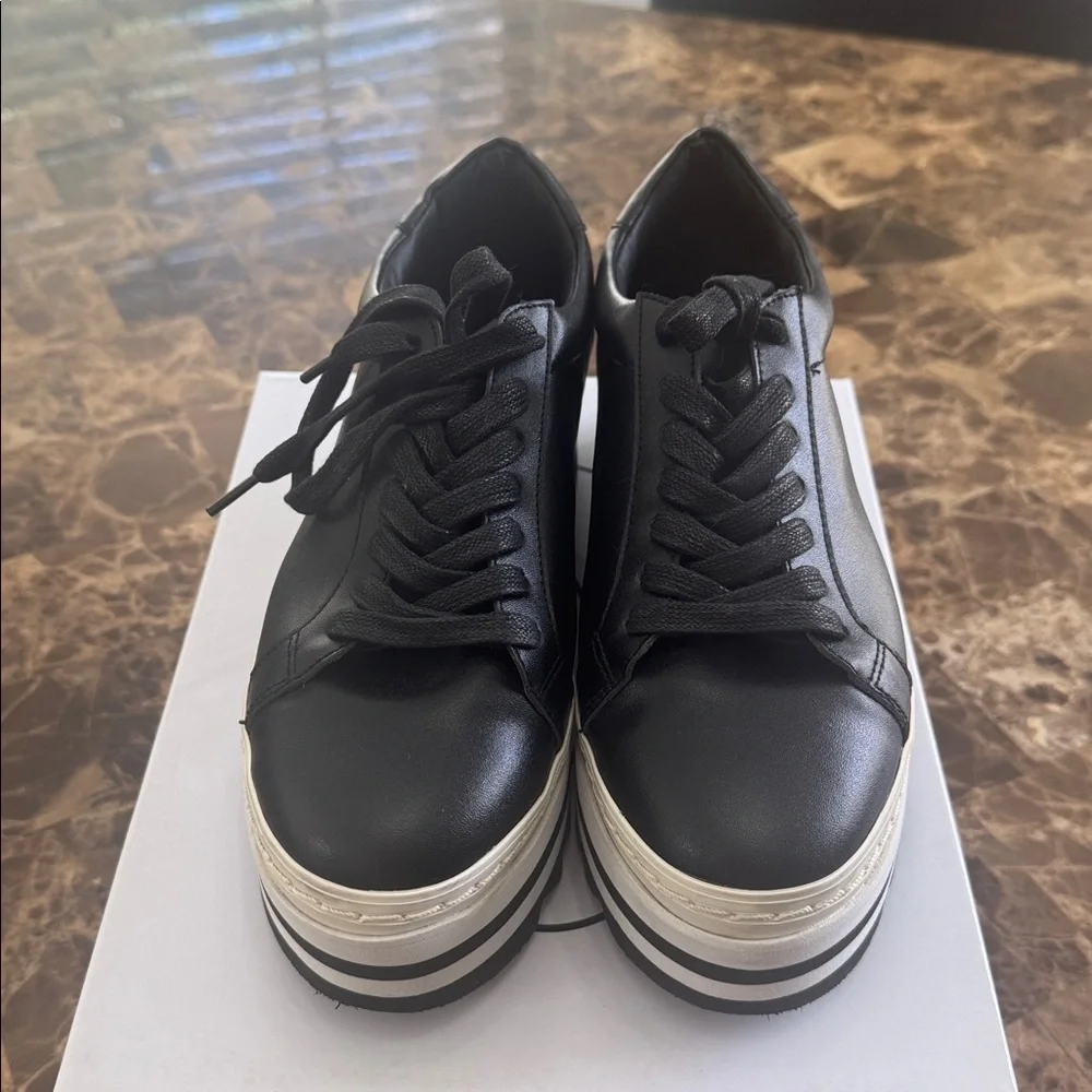 Platform Lace-Up Sneakers - Black - Picture 2 of 4
